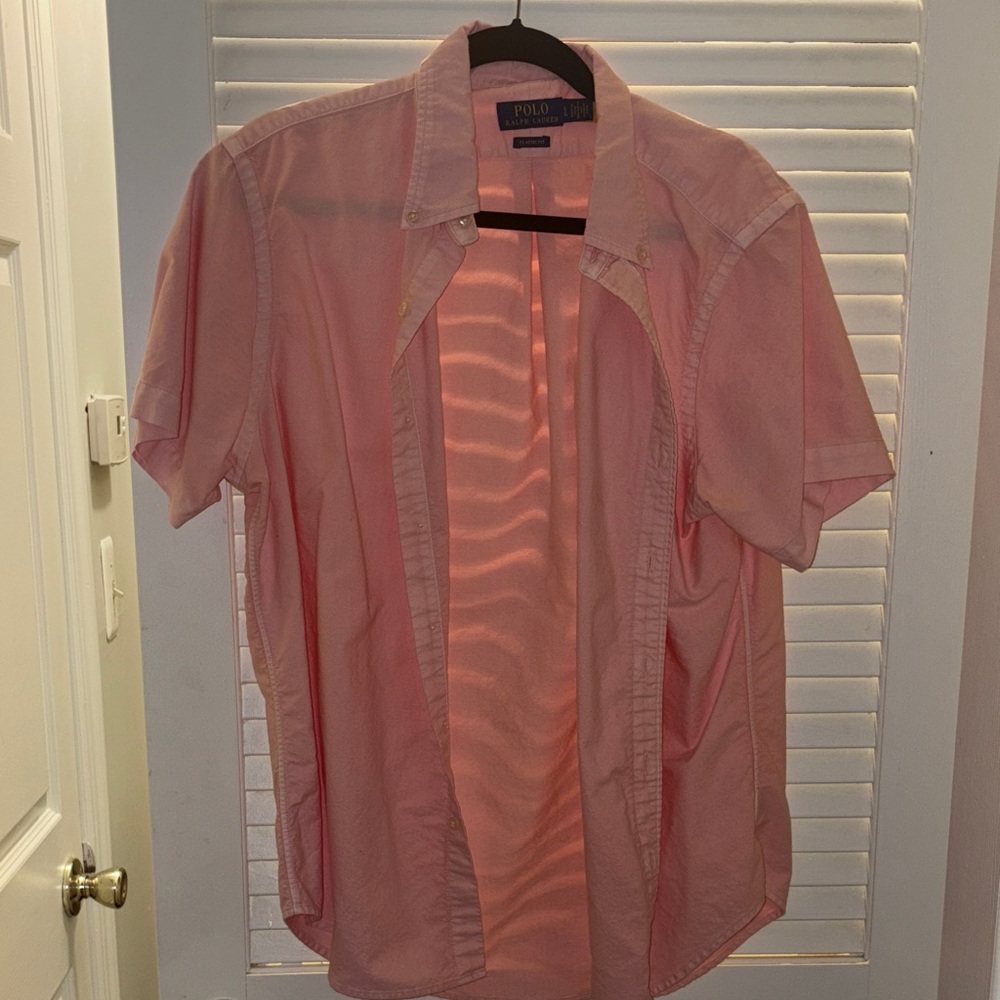 Polo by Ralph Lauren Men's Pink Button Down Oxford Polo Shirt
